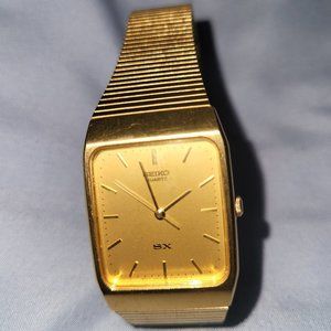 Vintage Seiko Gold all original 80s Unique   Needs battery but working!